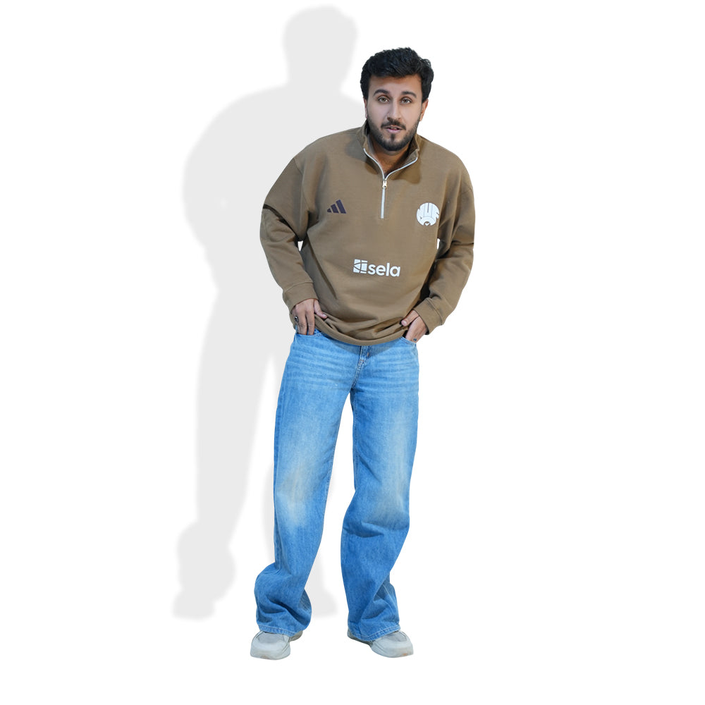 Football Inspired Quarter Zip Sweatshirt – Relaxed Fit | Modern Streetwear