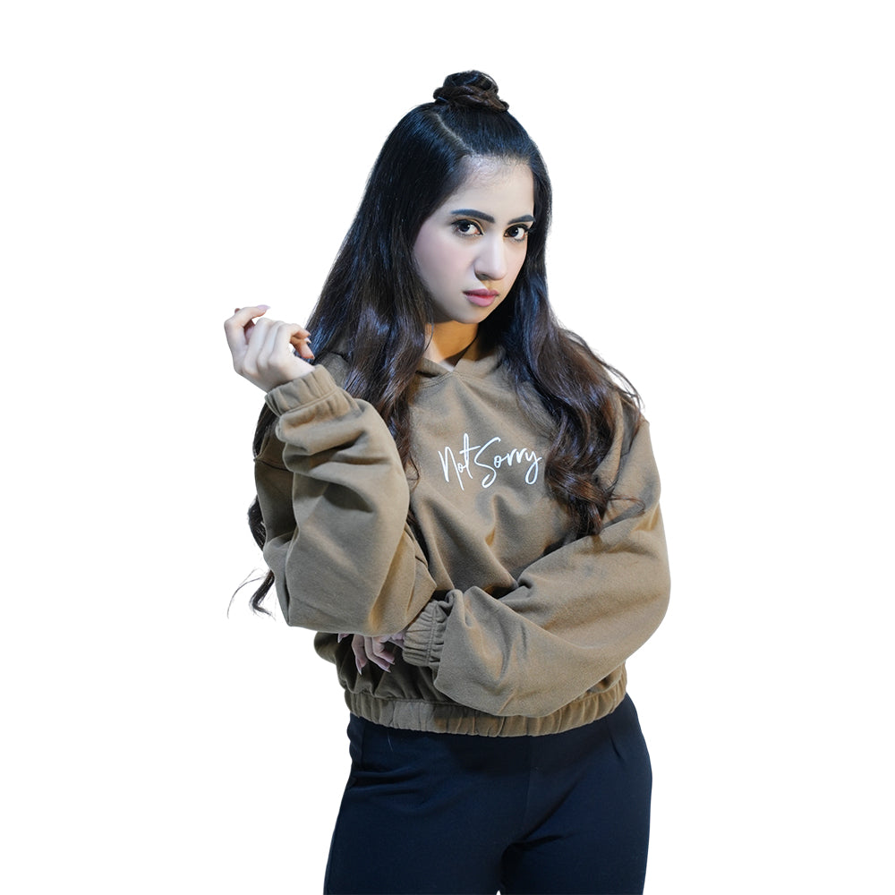 “Not Sorry” Women’s Cropped Hoodie – Relaxed Fit | Bold Minimal Streetwear